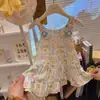 Vestido de Algodón y Seda tipo Pastel para Niña, Vestido de Verano Fresco con Aire Acondicionado para Niños, Pijama de Casa con Estampado de Dibujos Animados para Bebé Niña