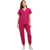 Ropa de trabajo bordada a medida hecha de tela de poliéster-spandex, uniformes de enfermería estampados, representaciones en lotes pequeños de uniformes de quirófano de hospital