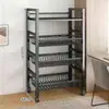Estante de almacenamiento de verduras multicapa de pie, estante para ollas que ahorra espacio, estante de almacenamiento para horno de microondas, estante de canasta de verduras de cocina de doble fila