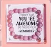 Pulsera de Cebra Rosa Estilo Nuevo Transfronteriza Agata Rayada Morada Morganita Pino Azul Pulsera de Corazón Unisex Caja de Regalo