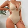 Modelador Feminino Europeu e Americano Transfronteiriço Sexy Decote V Profundo Controle de Barriga Levanta Bumbum Fio Dental Roupa Modeladora Justa de Peça Única
