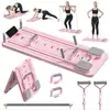 Tabla Multifuncional Plegable para Ejercicios Abdominales para Entrenamientos en Casa, Tabla de Pilates, Soporte para Plancha, Rueda Abdominal con Rebote Automático