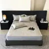Lujo Ligero Jacquard Carbón Hielo 900D Sábanas Colchonetas Suaves Refrigeradas Clase Amigable con la Piel Transpirable Lavables a Máquina Colchoneta de Seda de Hielo para Dormir Desnudo