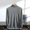 Suéter de cachemira para hombre con cuello alto, 100% cachemira pura, nuevo suéter base de punto pullover de manga larga para otoño e invierno
