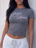 Top cropped canelado de manga curta e gola redonda, slim fit, best-seller transfronteiriço europeu e americano, uma camiseta moderna e versátil