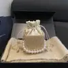 Bolso Pequeño Cuadrado de Perlas de Color Sólido de Moda Tendencia Otoño 2026 Nuevo Llegada Diseño de Nicho Bolso de Hombro Único con Cadena Elegante y con Estilo