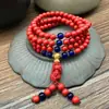 Transmissão ao vivo 108 pulseira de cinábrio feitiço estilo multiétnico quatro círculos contas redondas pulseira feminina atividades presente pulseira atacado