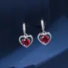 Moda europea y americana, llenos de diamantes, aretes de circonita cúbica en forma de corazón, aretes de lujo y alta gama para mujer, aretes más vendidos transfronterizos