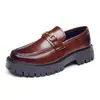 Mocasines Transfronterizos para Hombre Slip-on Suela Gruesa Estilo Británico Zapatos Casuales Zapatos de Hombre
