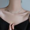 Collar de donut irregular de plata esterlina S925 para mujer, diseño de nicho mini, cadena de clavícula geométrica ovalada