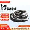 Corda de crochê decorativa de 1cm para bolsas, roupas, calças, cordão plano bicolor de poliéster preto e branco para cadarço, cordão para chapéu, acessórios