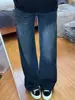 Calça jeans flare azul retrô americana para homens, nova 2026 high-street modelagem solta emagrecedora perna reta calça comprida para homens