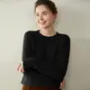 Suéter de Cachemira Retorcida de Lujo Ligero para Mujer, Nuevo Otoño/Invierno 26, Cuello Redondo, Corte Holgado, Suéter Base de Punto de Lana Jacquard Adelgazante