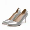 Novos sapatos femininos de Primavera e Outono bico fino simples boca rasa camada única sapatos finos salto alto tamanho 31-47 sapatos de comércio exterior