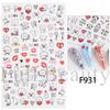 Nuevas pegatinas de uñas transfronterizas para el Día de San Valentín: labios rojos, sexys, amor, amor, pegatinas adhesivas para la espalda de oso.