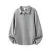 Suéter de Punto Falso de Dos Piezas Estilo Old Money con Cuello Polo para Hombre, Nuevo Tendencia Otoño/Invierno 2026 Casual Americano Holgado