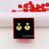 Auspiciosos y Deseosos Pendientes de Estilo Chino Nuevo con Incrustaciones de Diamantes, Cepillados, Nube Auspiciosa, Cierre de Candado Dorado, Estilo Antiguo, Exquisitos, de Gama Alta, Pendientes de Cierre de Seguridad