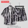 Camisa de Flores Hawaianas Traje de Playa Verano Delgado Sanya Viaje Pareja Hombre y Mujer Talla Grande Pantalones Casuales Sueltos