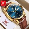 Reloj Oulishi con respaldo de estrellas, venta al por mayor, reloj no mecánico, reloj de cuarzo resistente al agua con doble calendario, reloj para hombre, reloj para hombre
