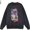 Camiseta de Manga Larga Estilo Japonés Harajuku con Estampado de Marca Hip-Hop Desgastada Top Casual Retro Sudadera Americana para Hombre Nuevo Estilo