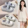 Sandalias Coreanas de Princesa con Lazo, Antideslizantes, Estilo Verano 2026 para Niños Mayores, Zapatos de Playa para Niños con Suelas Suaves, Sandalias Modelo Nuevo