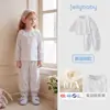 Conjunto de pijama para meninas jellybaby, outono, roupão de bebê com gola Peter Pan e calça jogger para criança, roupas infantis 100% algodão
