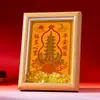 Ornamento Tradicional de Porta-Retrato Taoísta Pagode Wenchang para Boa Sorte, Paz e Sucesso, Decoração de Mesa para Escritório e Inauguração de Negócios