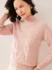 Nuevo Suéter de Punto de Cachemira para Mujer Otoño/Invierno 2026, de Cuello Medio Alto, Ajustado, Diseño de Punto Trenzado, Manga Larga