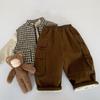 Pantalones para Niños Otoño e Invierno Pantalones Cargo para Niños Pequeños, Pantalones de Pierna Recta para Niños, Pantalones Largos Casuales de Invierno Forrados de Felpa para Niños de Algodón Puro