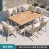 Mesas y Sillas Nórdicas para Exteriores Famosas en Internet, Sillas de Mimbre de Aleación de Aluminio para Jardín al Aire Libre y Casas de Huéspedes, Mesa de Comedor Combinada para Patio de Balcón