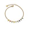 Pulsera de Moda de Acero Inoxidable con Borla y Cuentas de Oro de 14K Más Vendida Transfronteriza para Mujer Estilo Retro Ins Lujo Accesible Venta al por Mayor