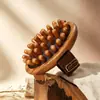 Escova de meridianos com almofada de ar de sândalo, escova de meridianos para pontos de acupuntura, escova com almofada de ar, universal para todo o corpo, escova de massagem com cabeça de esfera para massagem na cabeça