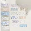 Fita Decorativa Adesiva para Diário Yanji Série Flor de Sal Papel Sintético Glitter, Estilo Sal Fresco e Simples Decoração de Bordas