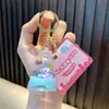 Matraz Cónico Relleno de Aceite Llavero de Conejo Muñeco Botella de Arena Movediza Llavero de Coche Colgante para Bolso Joyería Pequeño Regalo