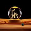 Venta al por mayor transfronteriza gato 3d tridimensional producción láser tallado bola de cristal decoración creativa de noche junto a la cama adornos de luz nocturna estrellada