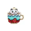 Acessórios para Joias Artesanais DIY Liga Esmalte Divertido Impresso Copo de Água Pingente de Gato Brincos Materiais para Brincos