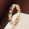 Anel Folha Cheio de Diamantes Mais Vendido Transfronteiriço Melhor Vendedor na Amazon Anel Oval com Diamantes Pavimentados Venda Direta da Fábrica