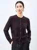 2025 Nuevo Otoño e Invierno Color Puro Cardigan de Punto con Cremallera para Mujer 100% Cachemira Moda Versátil Chaqueta Elegante 5267
