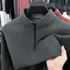 Camiseta de Manga Larga con Media Cremallera y Cuello Alto para Hombre, Estilo Cruzado, Nueva Colección Otoño e Invierno 2025, Sudadera Casual Versátil para Jóvenes y Adultos