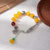 Pulseira de Imitação de Cera de Abelha Estilo Étnico Vintage, Pulseira Pixiu de Cristal de Ágata Estilo Templo Chinês, Suprimento para Vendedores de Rua em Transmissão ao Vivo
