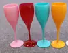 Fábrica de comércio exterior atacado plástico champanhe acrílico vidro taça de vinho tinto taça colorida vinho tinto champanhe vidro