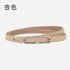 Cinturón Fino Retro Francés para Mujer Piel Genuina Gamuza Mate Decoración Casual Moda Cinturón para Vestido de Mujer