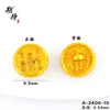 Fuerte retención de color Vietnam oro accesorios DIY palabra de la suerte cinco vías dios de la riqueza Huang dios de la riqueza paz alegría botón accesorios dorados