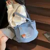 Bolsa de Lona Vermelha de Grande Capacidade para Mulheres 2025 Novo Estilo Coreano Estilo Preguiçoso Bolsa Tote Bolsa de Ombro Casual