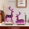 Enfeites de Alce Luxuosos Galvanizados, Artesanato Decorativo Estilo Nórdico "Veado Seguindo", Decoração de Mesa para Sala de Estar/Entrada/Escritório, Presente de Inauguração com Várias Cores Disponíveis