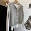 6 Nueva colección Otoño/Invierno: Chaleco cárdigan de punto de lana pura para mujer, cuello redondo, sin mangas, engrosado, corte holgado, perfecto para usar en capas, estilo coreano, moderno