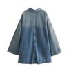 AliExpress comércio exterior 2024 primavera e verão novas roupas femininas moda simples all-match estilo lapela solto vestido jeans