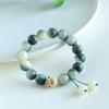 Pulseira de gato de garra de gato de carvão, raiz de Bodhi, feminina, jade branco natural, Bodhi macio, para enrolar no dedo, pulseira de Bodhi de mão