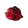 Pinza para el Cabello de Flor de Rosa Transfronteriza, Pinza Grande para la Parte Trasera de la Cabeza, Pinza para el Cabello Hecha a Mano, Accesorio para el Cabello, Pinza de Tiburón de Alta Gama Estilo Ins