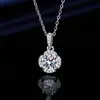 Xiaohongshu Kuaishou Douyin Influenciador Live Colar Banhado a Prata Pedra de Alto Carbono Diamante Quadrado Gota Pera Formato Pingente Feminino Atacado